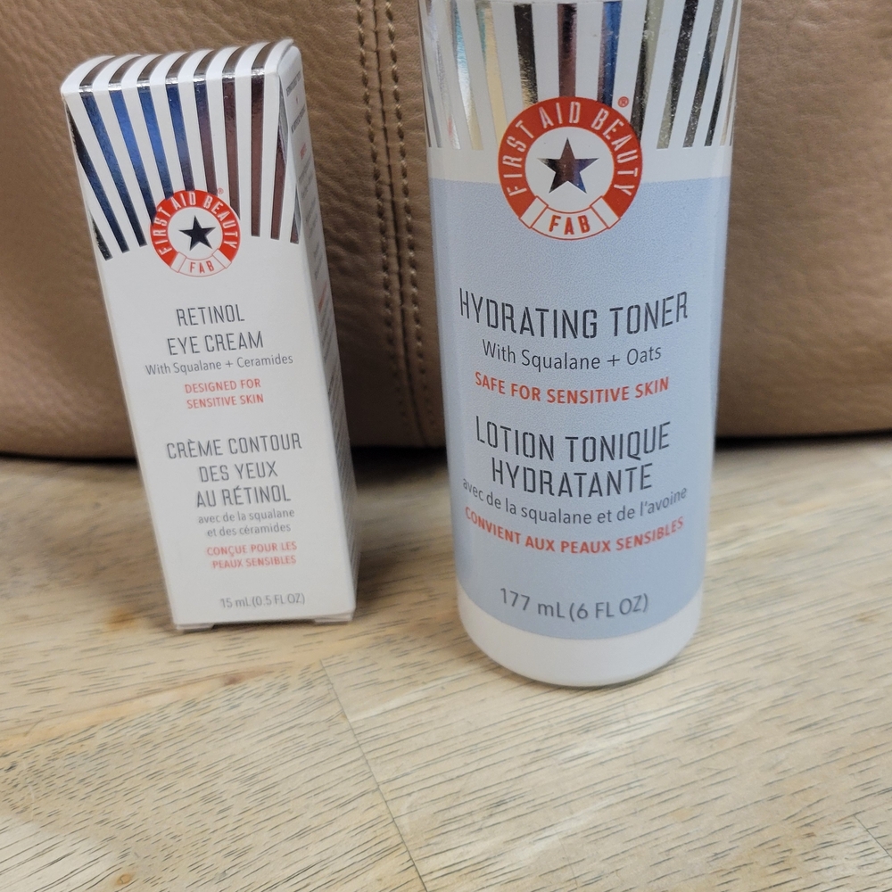 First Aid Beauty Retinol Eye Cream and Hydrating Toner Set